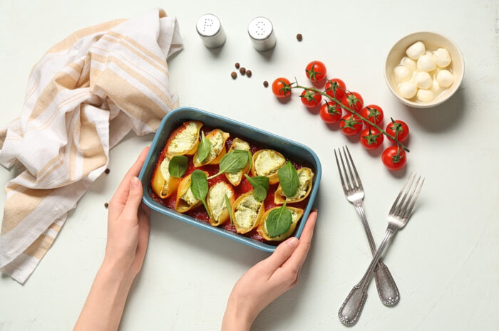 Ζυμαρικά φούρνου με μοτσαρέλα και ρικότα